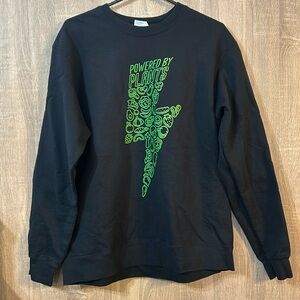 Powered By Plants Port and Company Black Crewneck Sweater Large